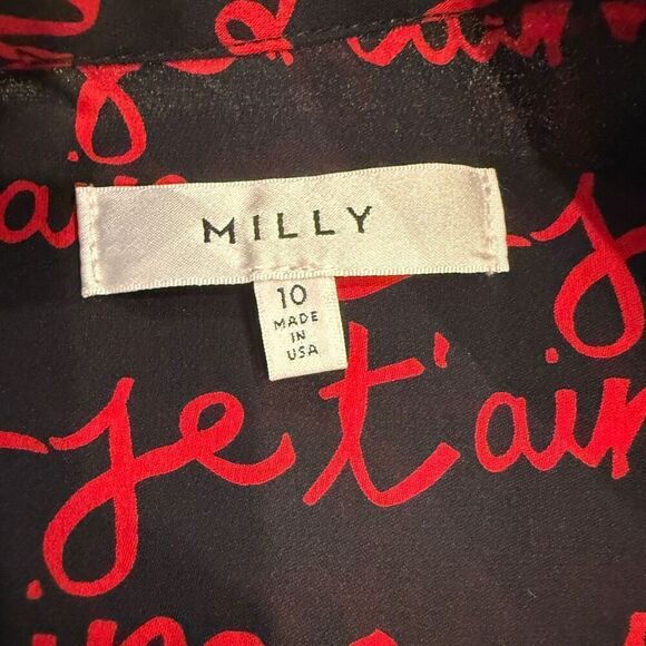 Milly L’amour Black and Red Women's Top- size 10 - Picture 7 of 9